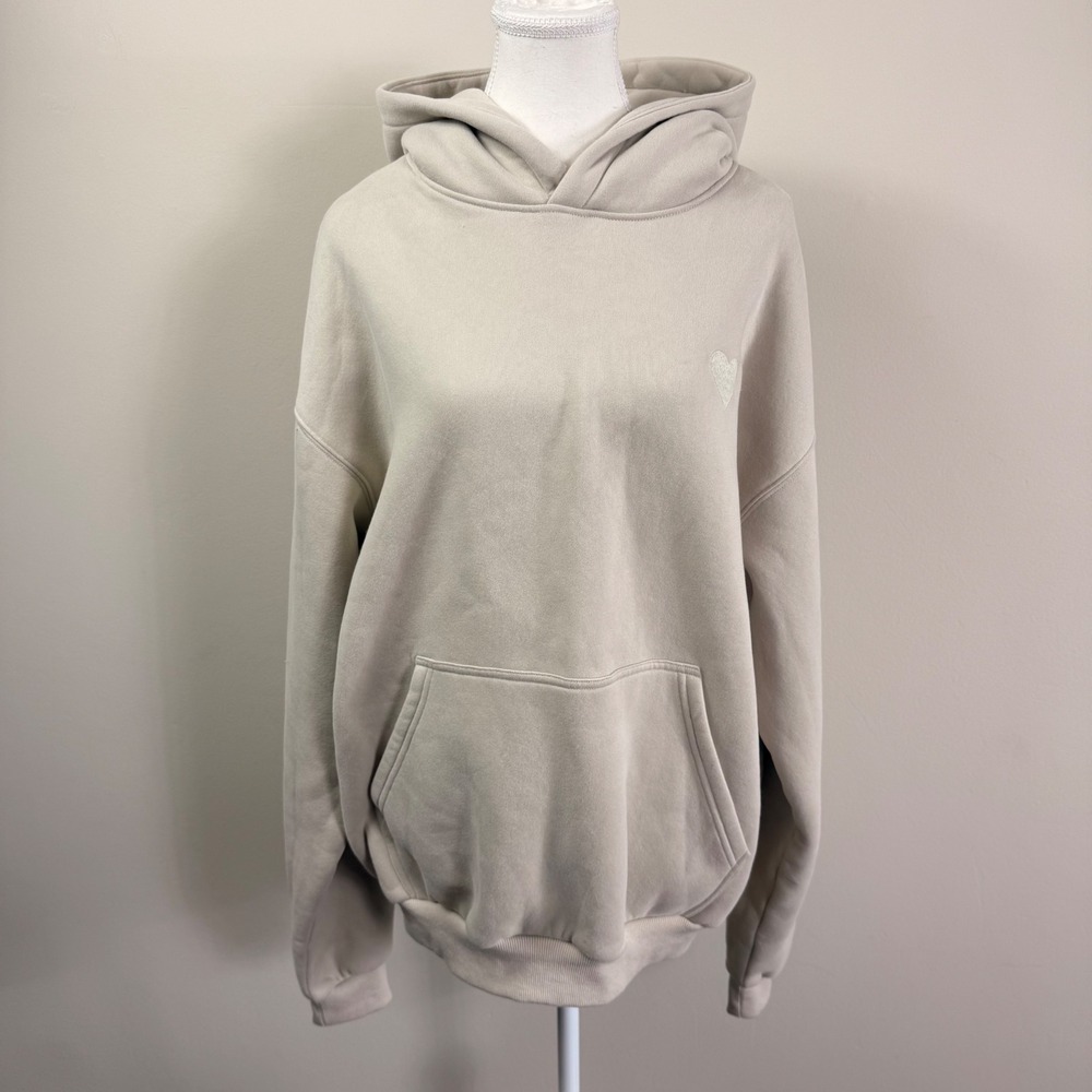 Comfrt Ways to Show Love Hoodie Sand Beige Overesized Size Small